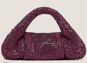 Stuart Weitzman Crystal Moda shine bag in fuchsia pink