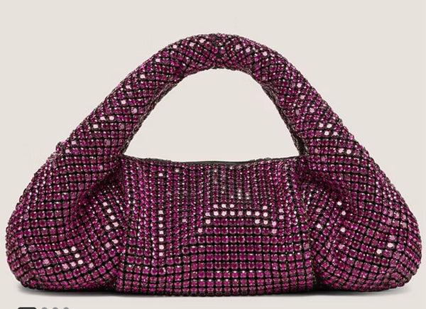 Stuart Weitzman Crystal Moda shine bag in fuchsia pink