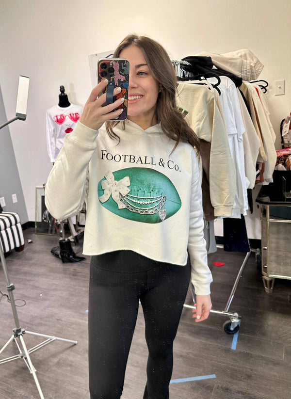 Football & Co. Graphic T-shirt, tee, sweatshirt : M / Cropped Hoodie