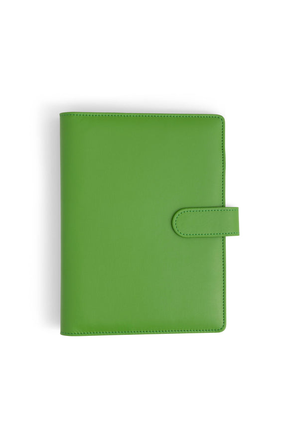 A5 Binder: 6 Hole with Elastic Pen Holder & Magnetic Closure: Yellow