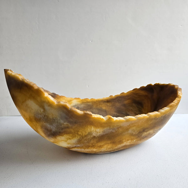 Medium Resin Trough - Entryway Catchall - Decorative Bowl: Ivory