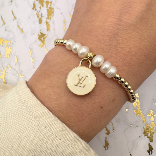 14K Gold Filled+Freshwater Pearls Bracelet: 7"