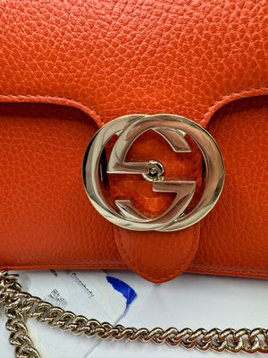 Gucci Dollar Calfskin Sun Orange Interlocking GG Crossbody bag GHW