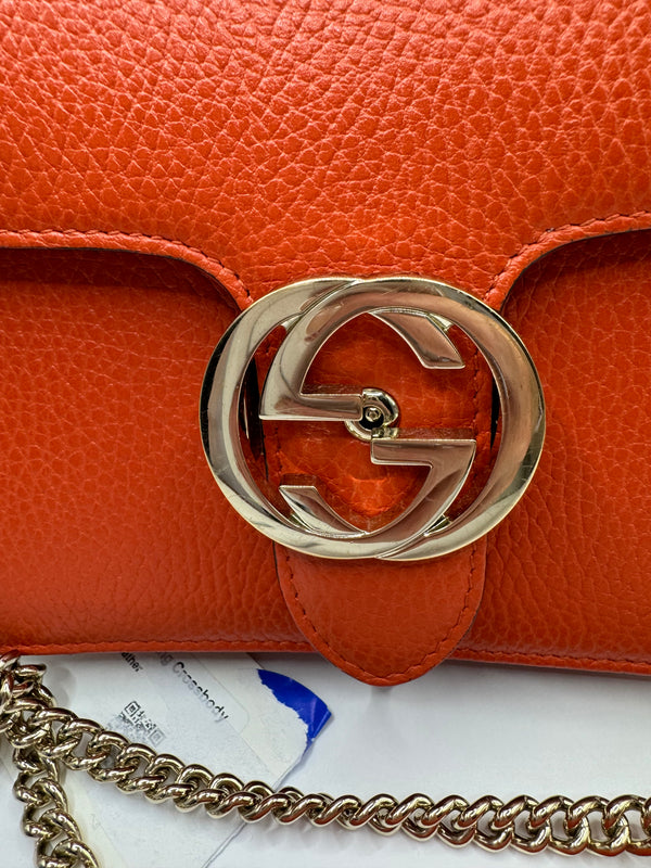Gucci Dollar Calfskin Sun Orange Interlocking GG Crossbody bag GHW