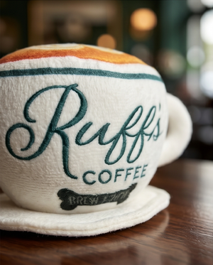 Ruff's Coffee Cup  | Plush Squeaker Dog Toy