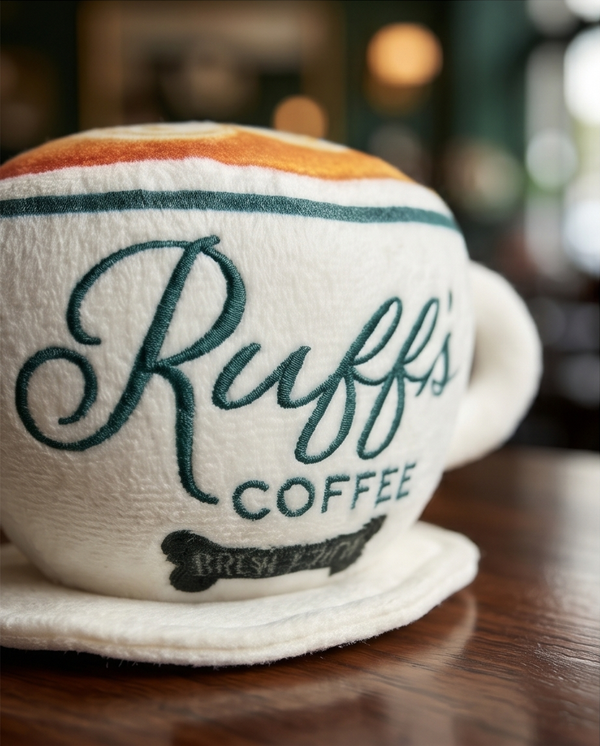 Ruff's Coffee Cup  | Plush Squeaker Dog Toy