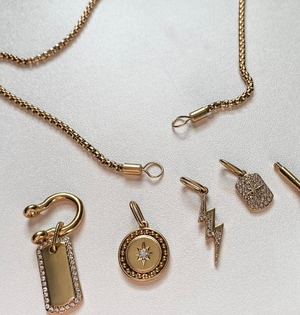 Mini Horse Bit Charm Necklace | Two-Tone Gold