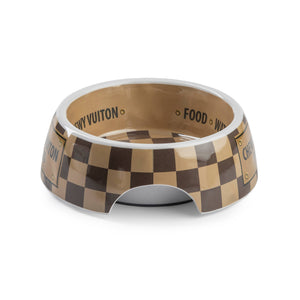 Checker Chewy Vuiton Bowl - Dog Bowls: Large