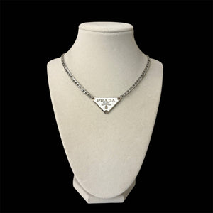 Repurposed Vintage Prada Necklace White & Gold, Black & Gold or White & Silver