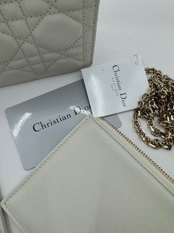 Dior Dioramour Lady Dior Clutch on Chain Cannage Quilt Leather