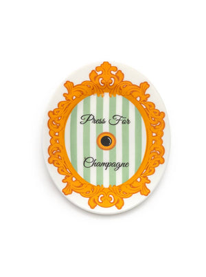 "Press for Champagne" Ceramic Trinket & Jewelry Tray /Dish -
