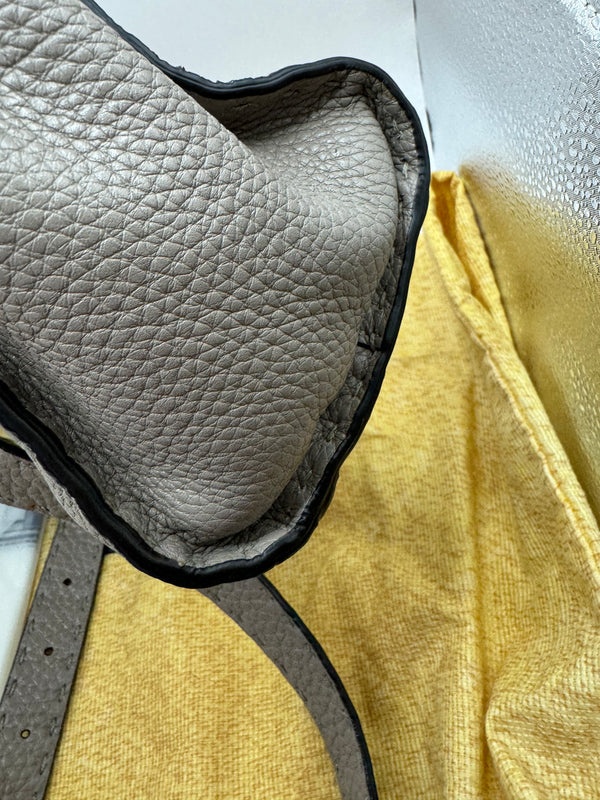 Fendi Peek a Boo Grey pebbled leather