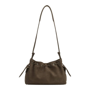 Rhuby Olive Recycled Vegan Suede Shoulder Bag