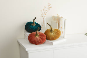 Velvet Pumpkins | Fall Mantel Décor & Thoughtful Gift - Large