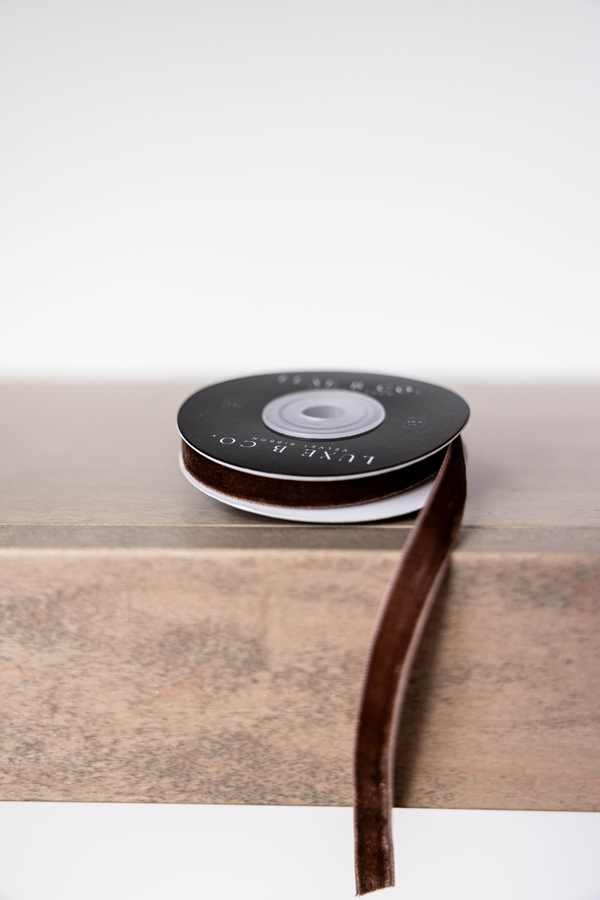 Ribbon Brown Velvet Christmas Decor Luxe B Co.: Medium