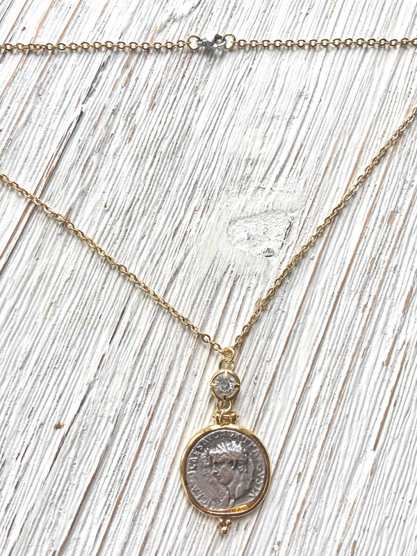 Greek coin necklace boutique