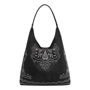 Eunice Black Vegan Suede Tote Bag