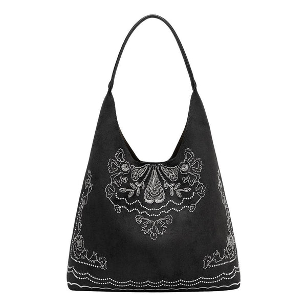 Eunice Black Vegan Suede Tote Bag
