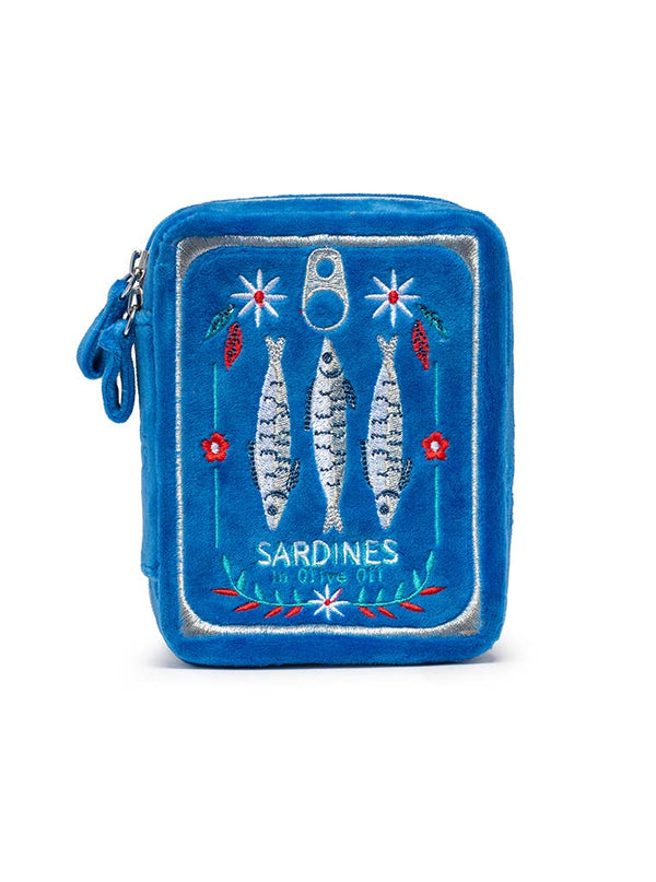 Sardine Can - Blue Velvet Jewelry Zip Case / Organizer