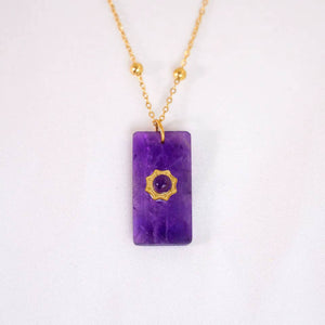 Augusta Antonia Sun Pendant Necklace | Rhodonite