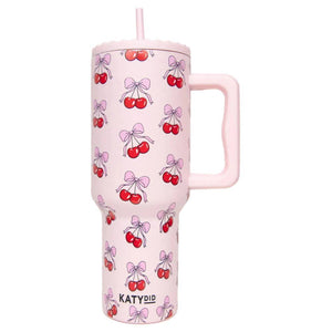 Cherry Bow Wholesale 38 Oz Valentine's Tumbler Cup: Light Pink