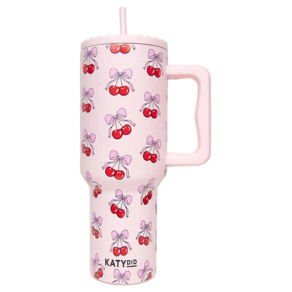 Cherry Bow Wholesale 38 Oz Valentine's Tumbler Cup: Light Pink