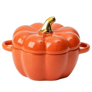 Orange Pumpkin Terrine Bowl with Lid