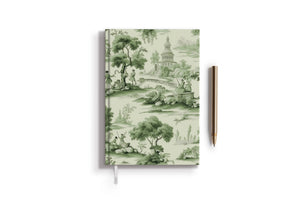 Green Toile Journal – French Toile Green Hardcover Journal