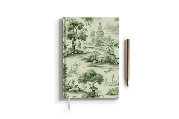 Green Toile Journal – French Toile Green Hardcover Journal