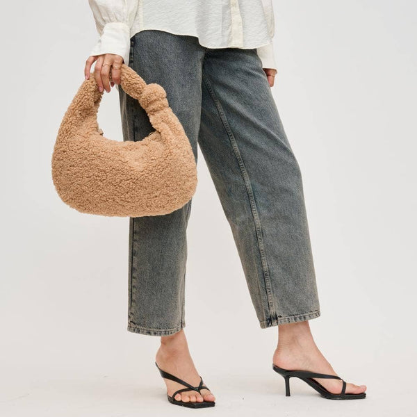 Charlene Sherpa Shearling Shoulder Bag: Tan