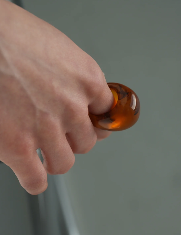 Gummy Transparent Resin Dome Ring | Coffee