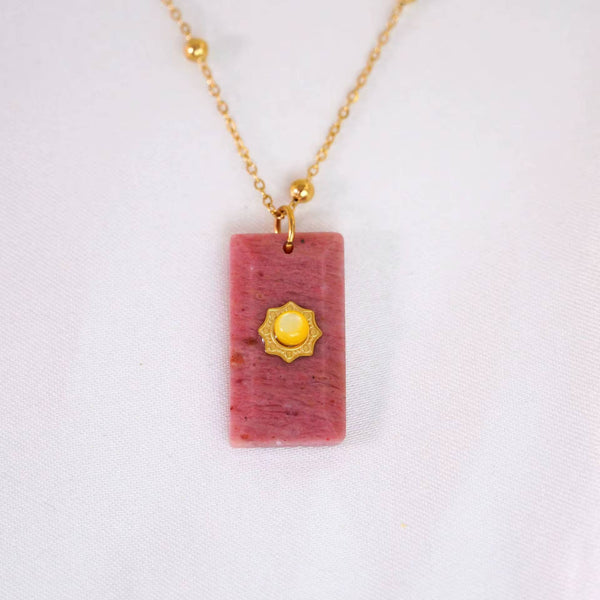 Augusta Antonia Sun Pendant Necklace | Amazonite