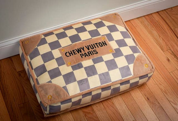 Checker Chewy Vuiton Bed Soft, Washable Dog Bed: Medium