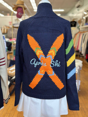 New Apres X Ski Varsity Cardigan in Navy: M/L