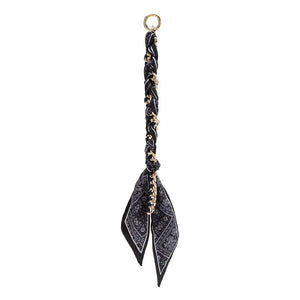 Scarf Chain Paisley Bag Charm - Navy & Rust