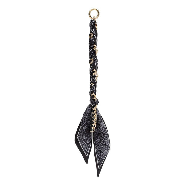 Scarf Chain Paisley Bag Charm - Navy & Rust