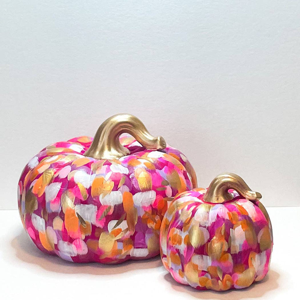 Large Pink Abstract Pumpkin|Jessica Reynolds Art
