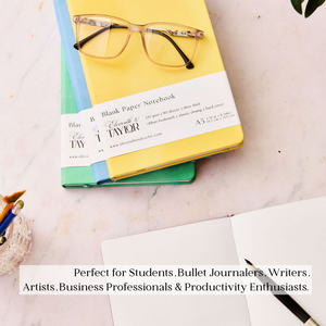 160 Page A5 Blank Journals: 120 GSM Thick Blank Card Stock: Blue