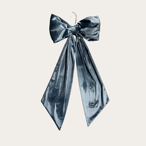 Dusty Blue Velvet Holiday Bows: Small