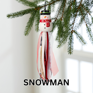 Seasonal Ceramic Ornament with Decorative Ribbon Streamer: Pumpkin