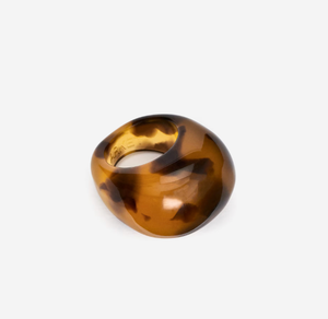 Gummy Transparent Resin Dome Ring | Coffee
