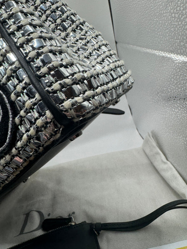 Christian Dior Limited Edition Large Diorissimo Tote – Metallic Tweed with Patches