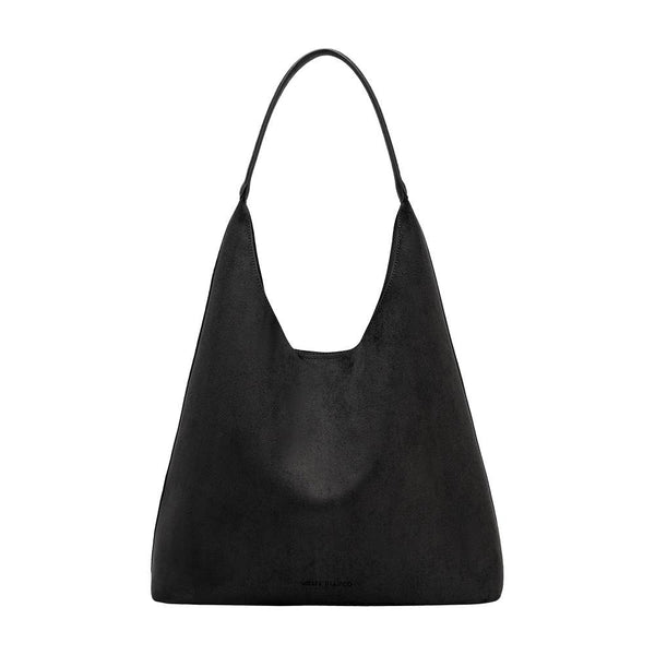 Eunice Black Vegan Suede Tote Bag