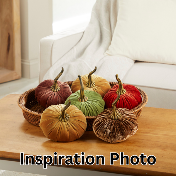 Velvet Pumpkins | Fall Mantel Décor & Thoughtful Gift - Large