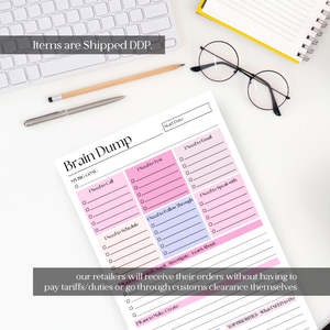 Brain Dump Notepad: Pink 50-Page Daily ADHD Planner