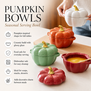 Orange Pumpkin Terrine Bowl with Lid