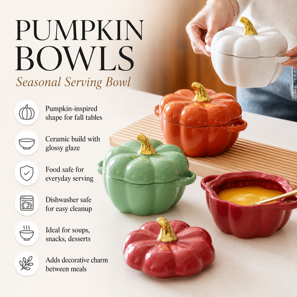 Orange Pumpkin Terrine Bowl with Lid