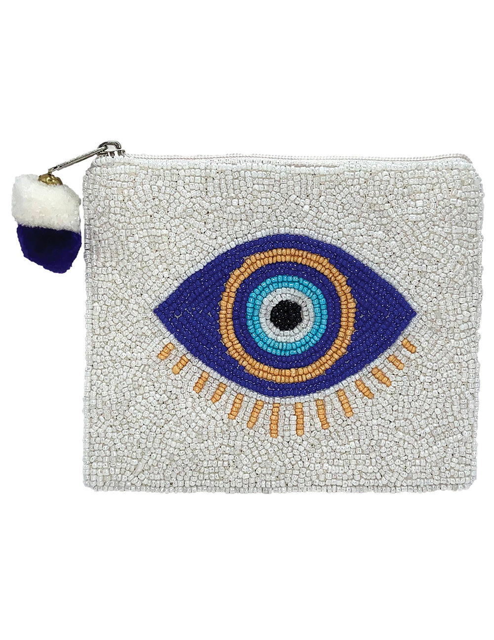 Blue Evil Eye Handmade Beaded Coin Purse