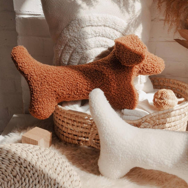 Dachshund Dog Cushion- Dog Plush Throw Pillow: Brown