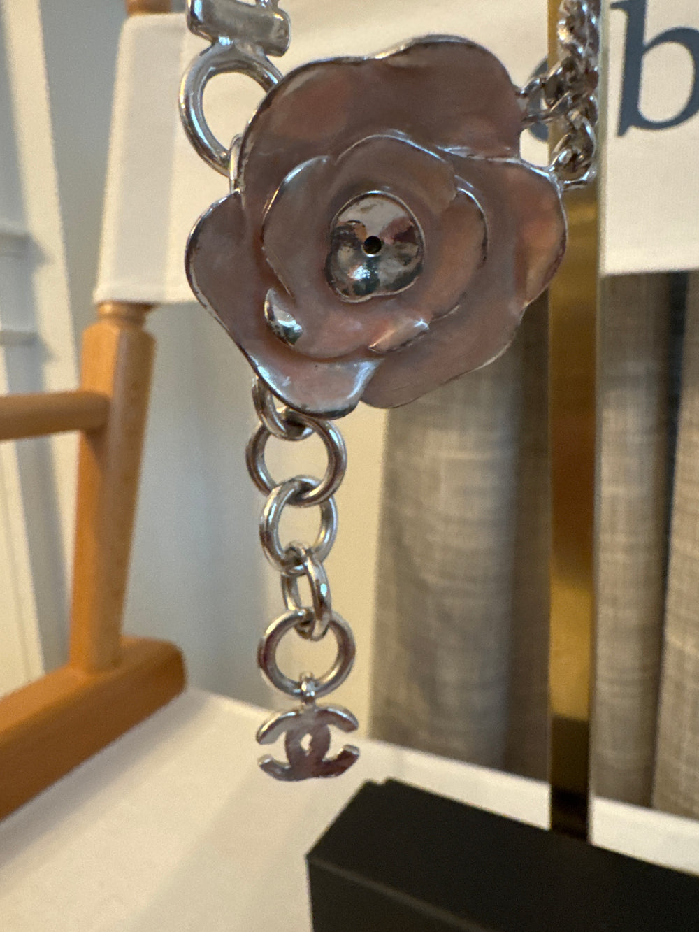 Chanel Pink Camilla Flower Chain belt vintage 2004